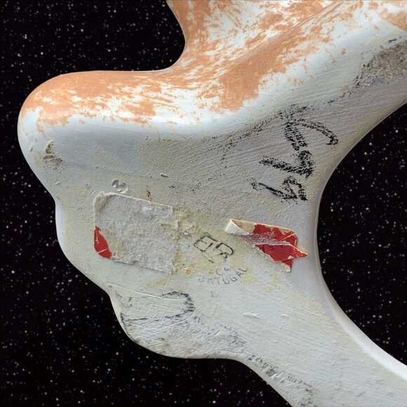 Vintage ELPA Alcobaca Orange White Cat Handpainted Ceramic Green Eye 6”T 7”W - Picture 7 of 8